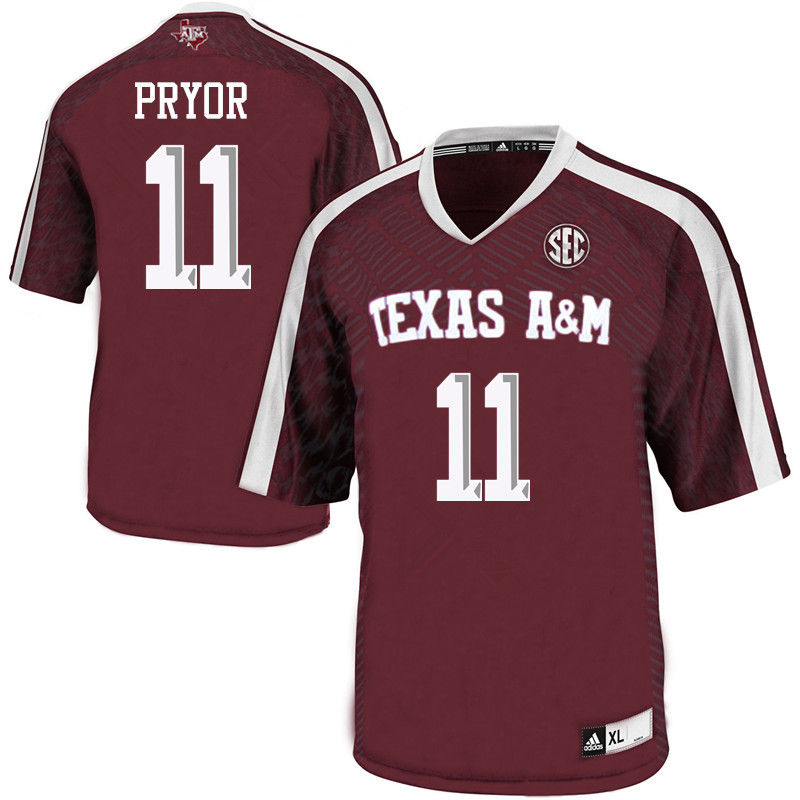 Men #11 Larry Pryor Texas A&M Aggies College Football Jerseys-Maroon
